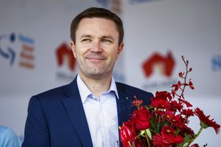 UCI president David Lappartient attended the 2020 Tour Down Under in Adelaide, Australia