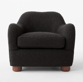 Black boucle accent armchair