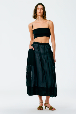Sheer Trend 2023| Tibi Starch Cotton Organza Lantern Skirt