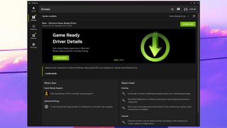 Nvidia's new software, the Nvidia App, open on the desktop