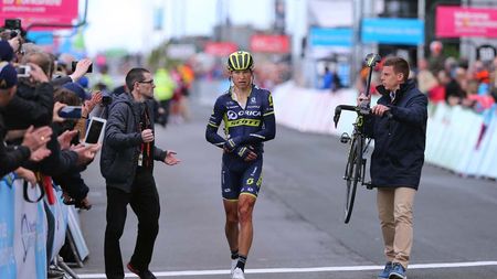 A dazed Magnus Cort crosses the line on foot