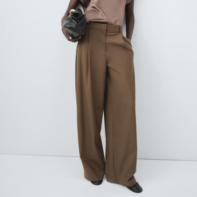 Mango , Pleated Straight-Leg Suit Trousers