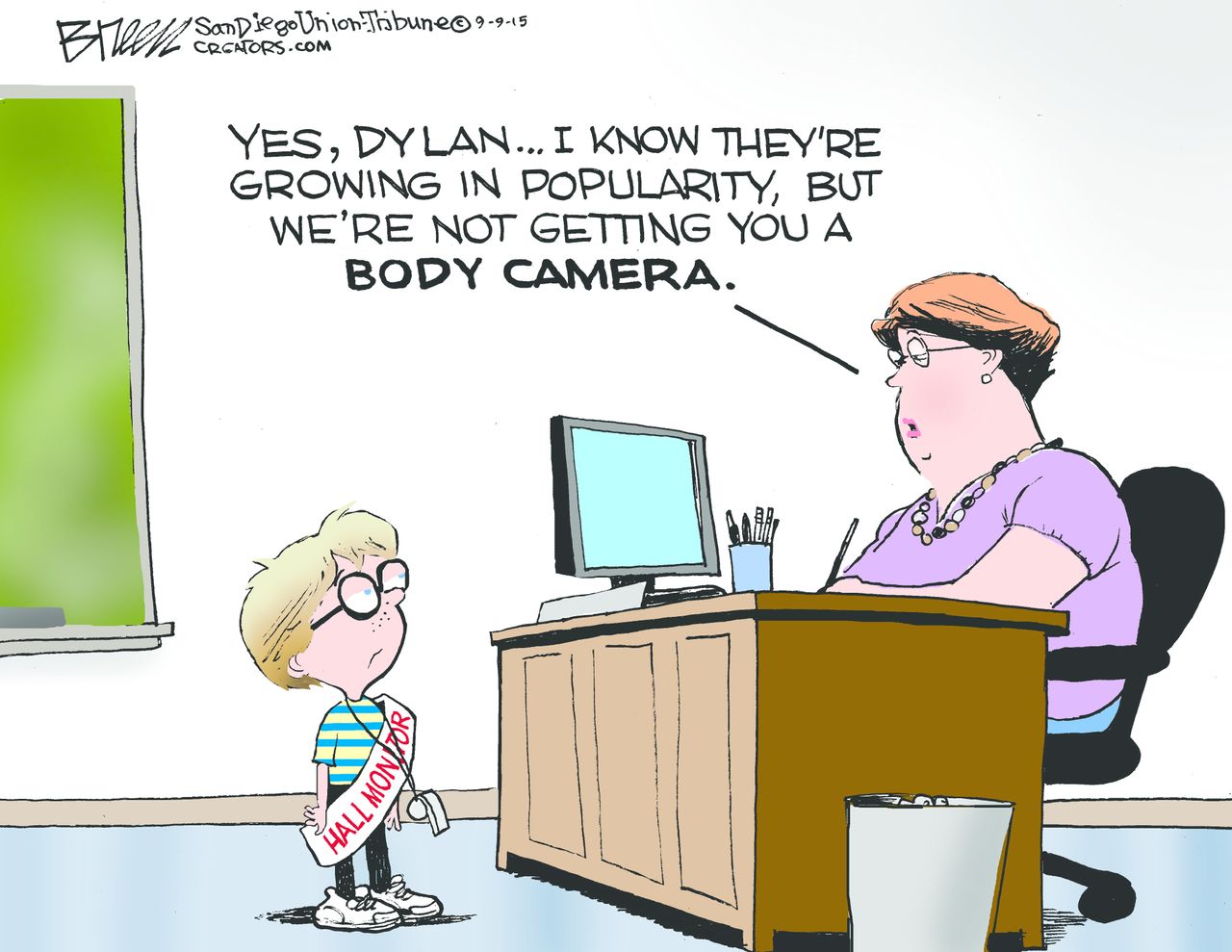 Editorial cartoon U.S. Education police