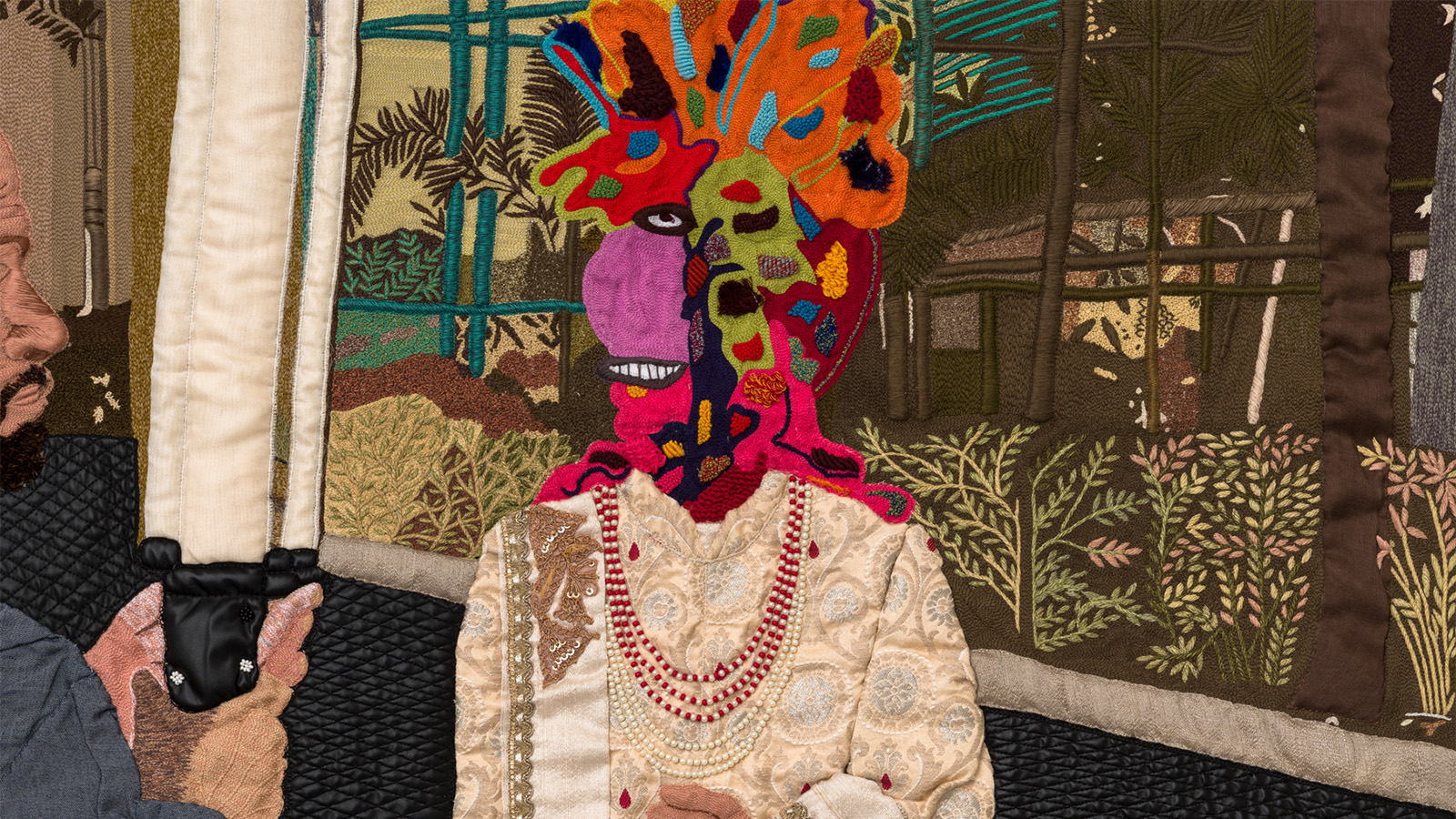 Los Angeles art exhibitions Viraj Khanna, ‘Photoshoot time,’ Embroidery on Cotton