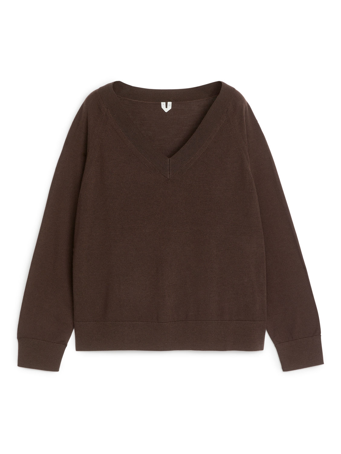 V-Neck Merino Jumper - Dark Brown - Arket Gb