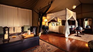 A guest tent at Sand River Masai Mara safari lodge