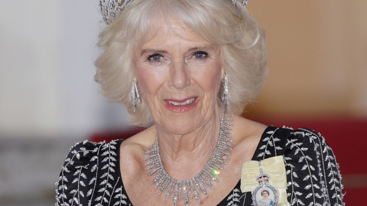 Queen Camilla’s favorite tiara is magnificent with shimmering gown in Berlin as she wears it for the first time as Queen