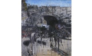 Figure in a Landscape, by Francis Bacon, 1945.