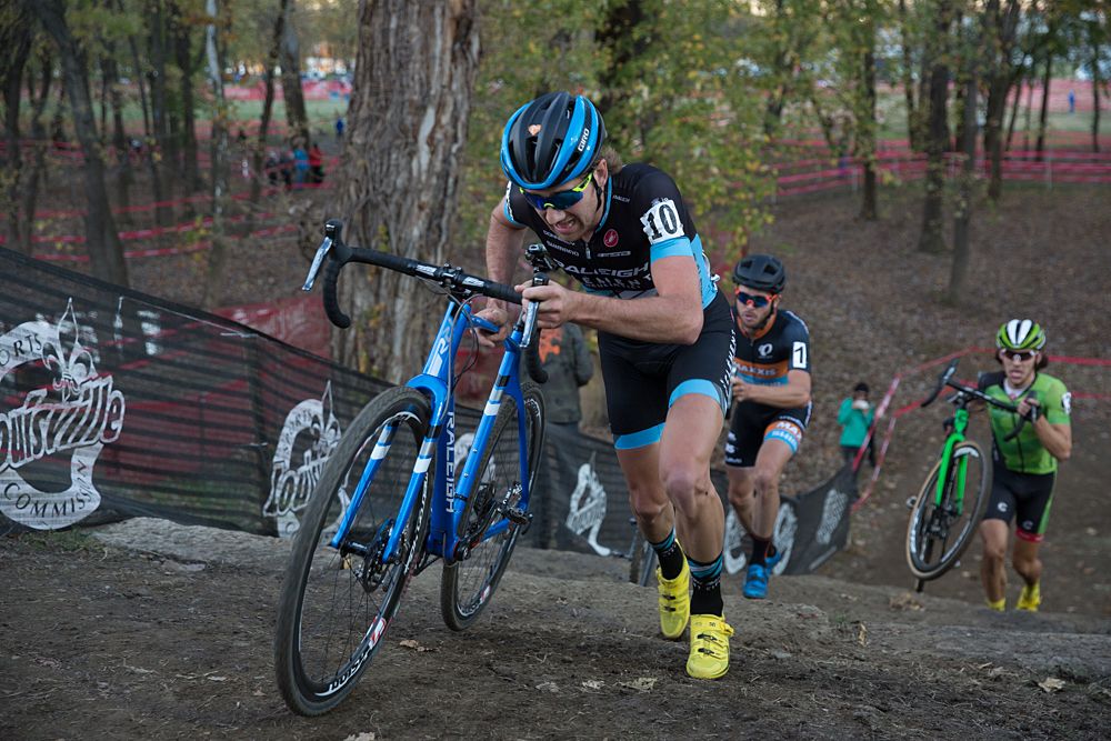 Jamey Driscoll wrestled throughout the Elite Men&rsquo;s race, but finished just off the podium in fourth.