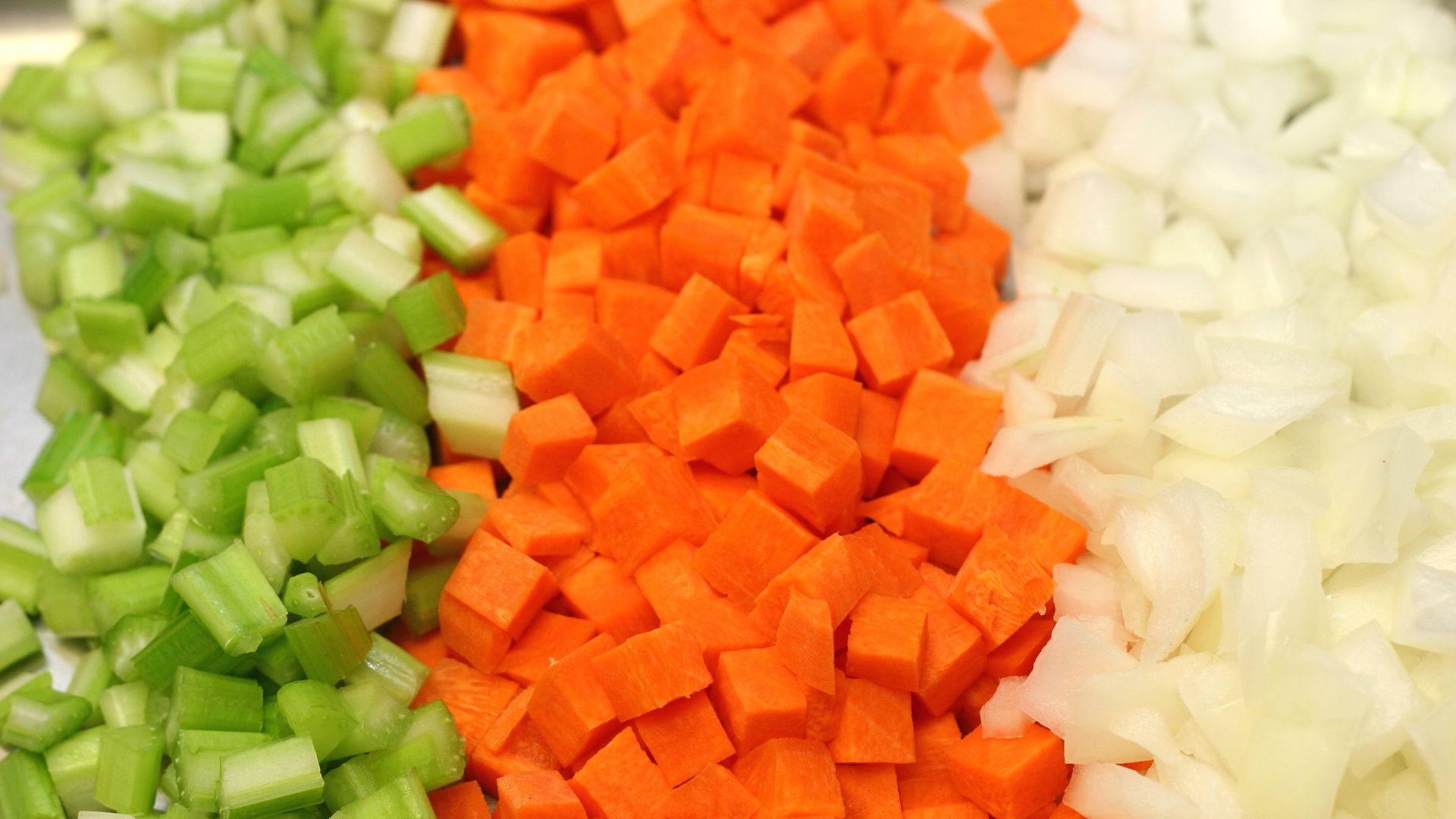 Chopped celery, carrot and onion