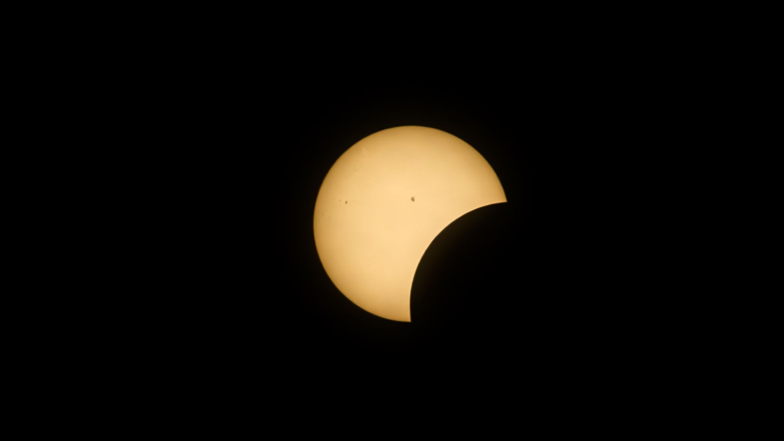 Sunspots may be visible during the March 29 partial solar eclipse. Here ...