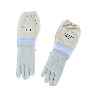 gardening gloves in blue and white