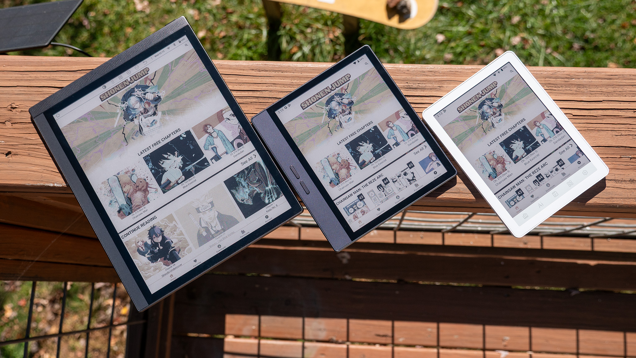 Comparing the sizes and displays of the Bigme B1051C, Bigme B7, and Bigme B6 e-readers