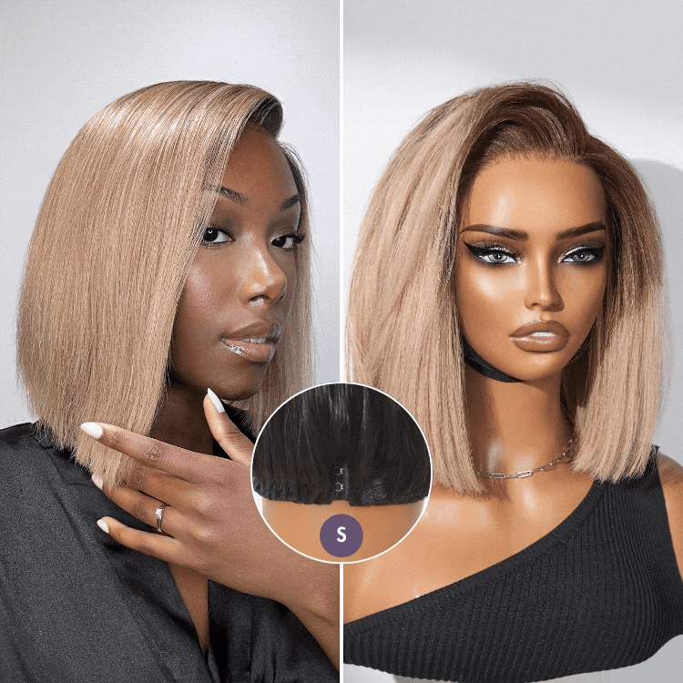 Luvme All-Day Comfort&amp;trade; Wig Ash Blonde Blunt Cut Bob Glueless Minimalist Hd Lace Short Bob Wig Pre-Cut Lace