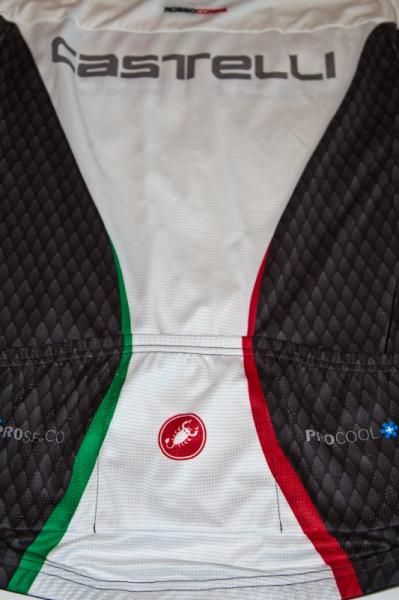 The "flash" fabric of the ProTour jersey adds a bit of sparkle.