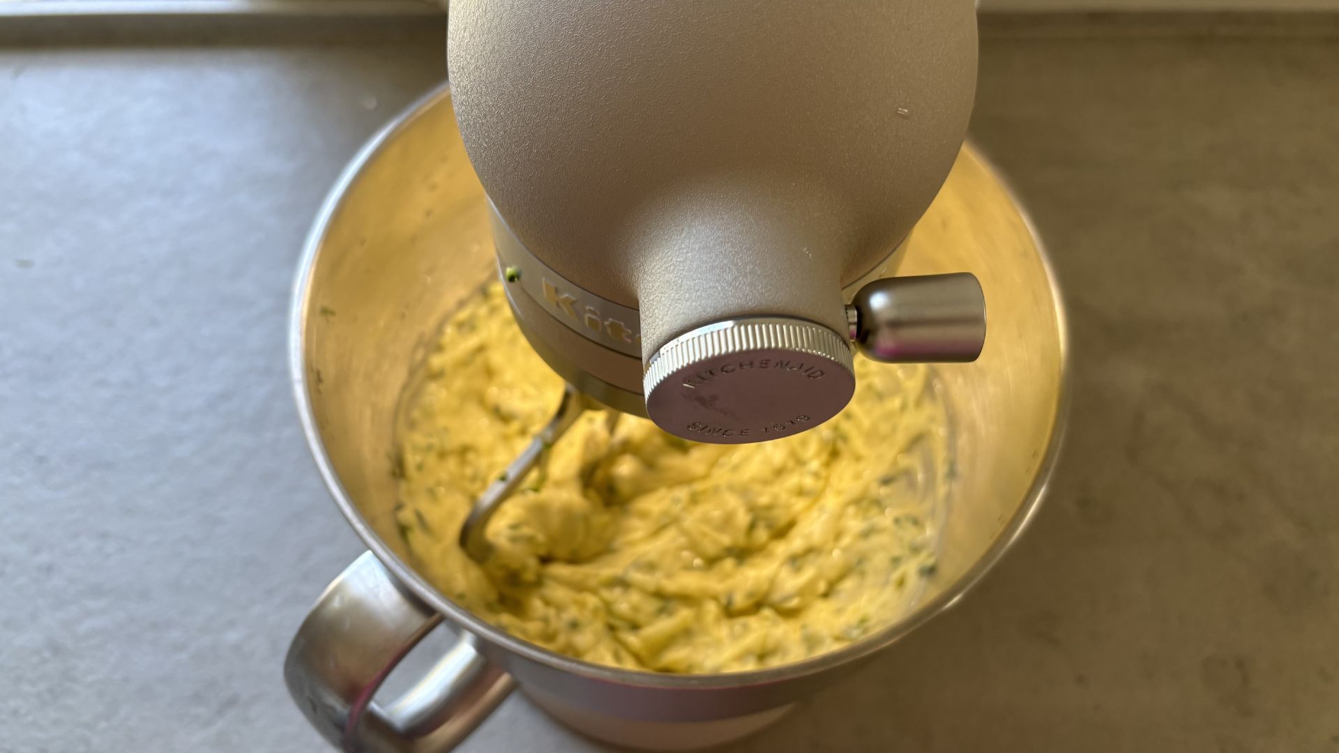 Testing the KitchenAid Artisan Plus Stand Mixer making a courgette cake