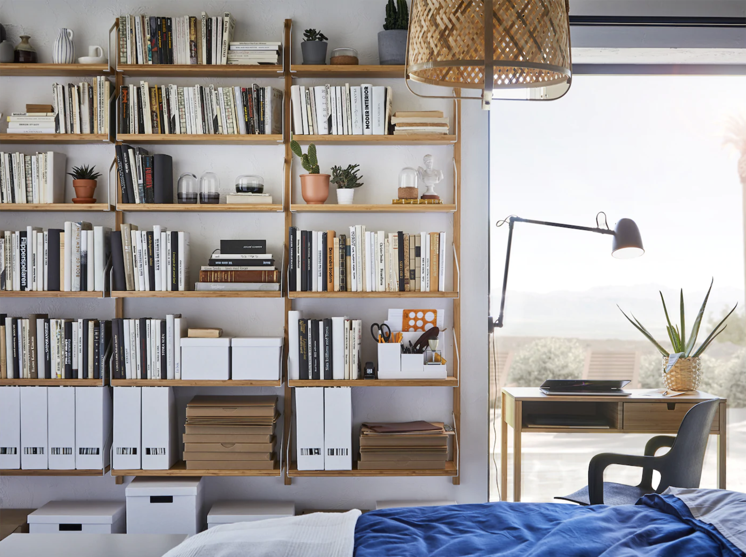 bookshelf around door