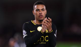 Morgan Rogers of Chelsea applauds the fans after the team's defeat in the Premier League 2026/27 match against Brentford at Gtech Community Stadium on September 18, 2026 in Brentford, England