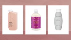 Collage of three of the best shampoos for fine hair featured in this guide from Kevin Murphy, Shea Moisture and Living Proof
