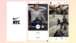 Screenshots of the Nike Training workout app