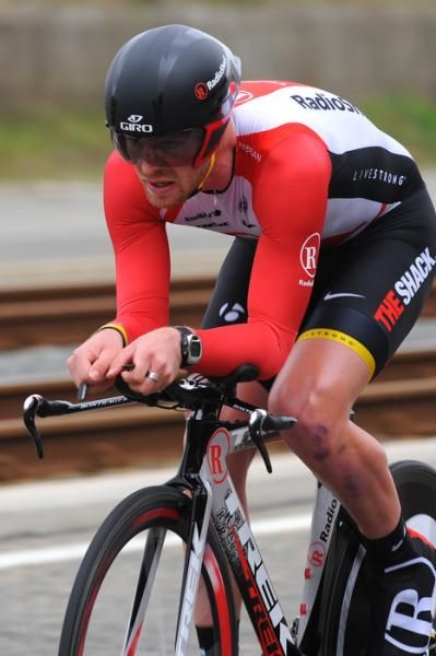 S&eacute;bastien Rosseler (RadioShack) en route to victory in the concluding time trial.