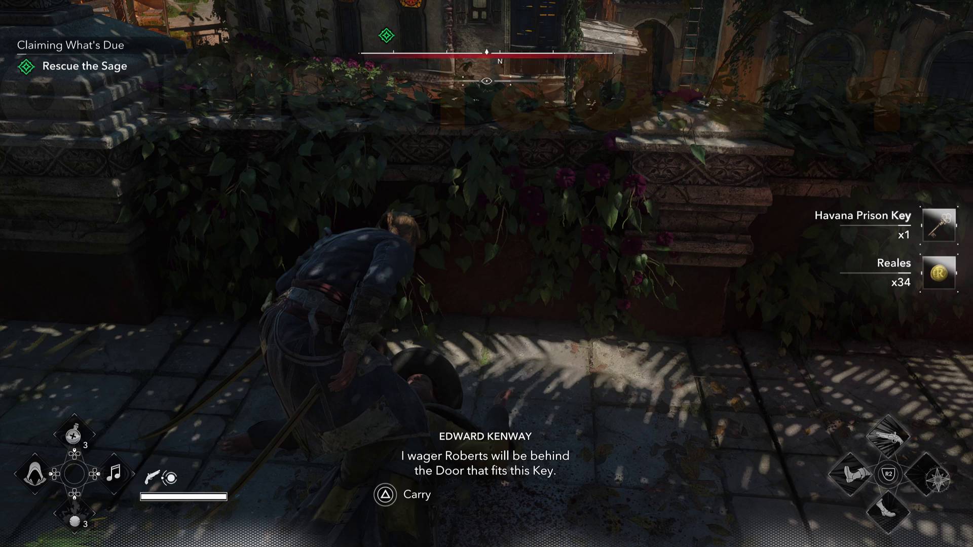 Assassin's Creed Black Flag Resynced Edward Kenway standing over assassinated estate warden collecting prison key