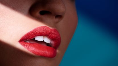 Luxury Beauty Female with red lipstick- stock photo