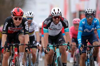 BERG NETHERLANDS APRIL 18 Arrival Michael Matthews of Australia and Team BikeExchange during the 55th Amstel Gold Race 2021 Mens Elite a 2167km race from Valkenburg to Berg en Terblijt Amstelgoldrace amstelgoldrace on April 18 2021 in Berg Netherlands Photo by Bas CzerwinskiGetty Images