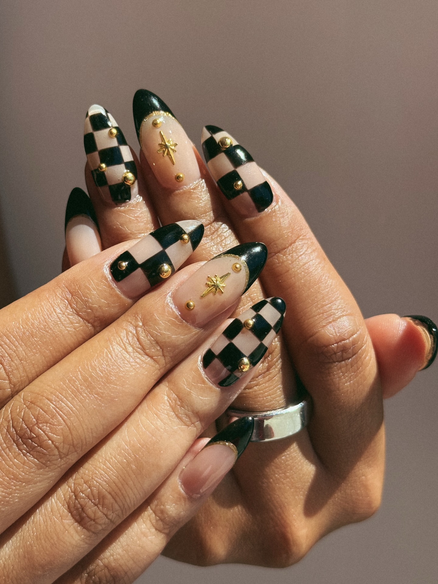 checkerboard nail designs