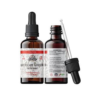 Florida Herbs American Ginseng Tincture Extract, Organic American Ginseng (panax Quinquefolius) Dried Root Supplement, Non-Gmo in Cold-Pressed Organic Vegetable Glycerin 700 Mg, 2 Oz (60 Ml)