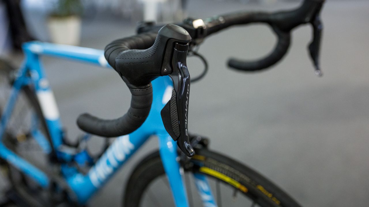 The Black Inc cockpit is paired with Shimano Dura-Ace R9150 levers