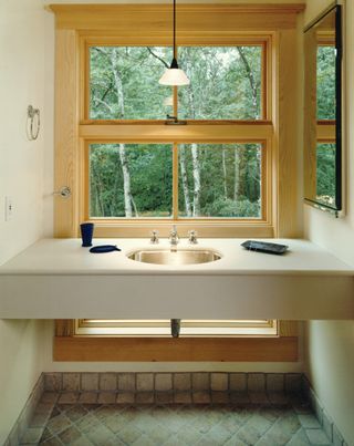 bathroom window and basin