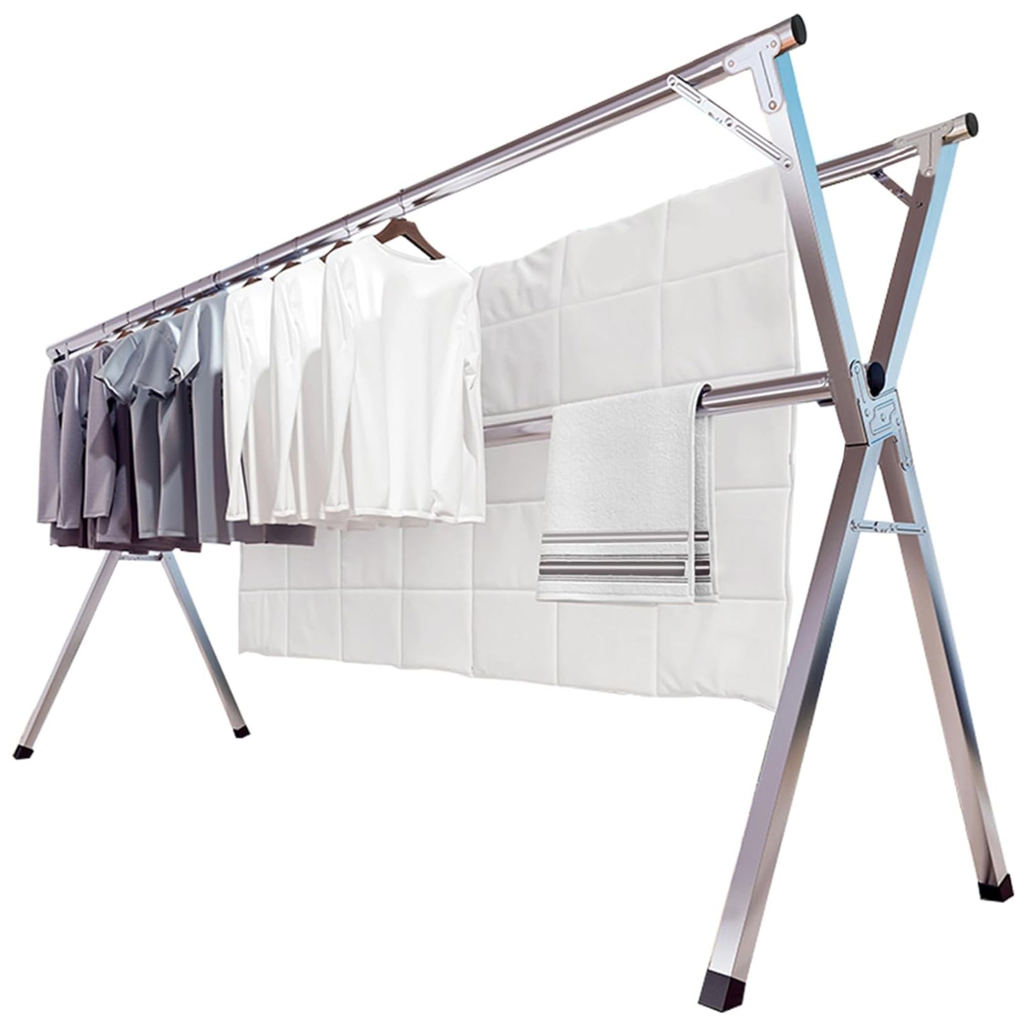 Long laundry drying rack