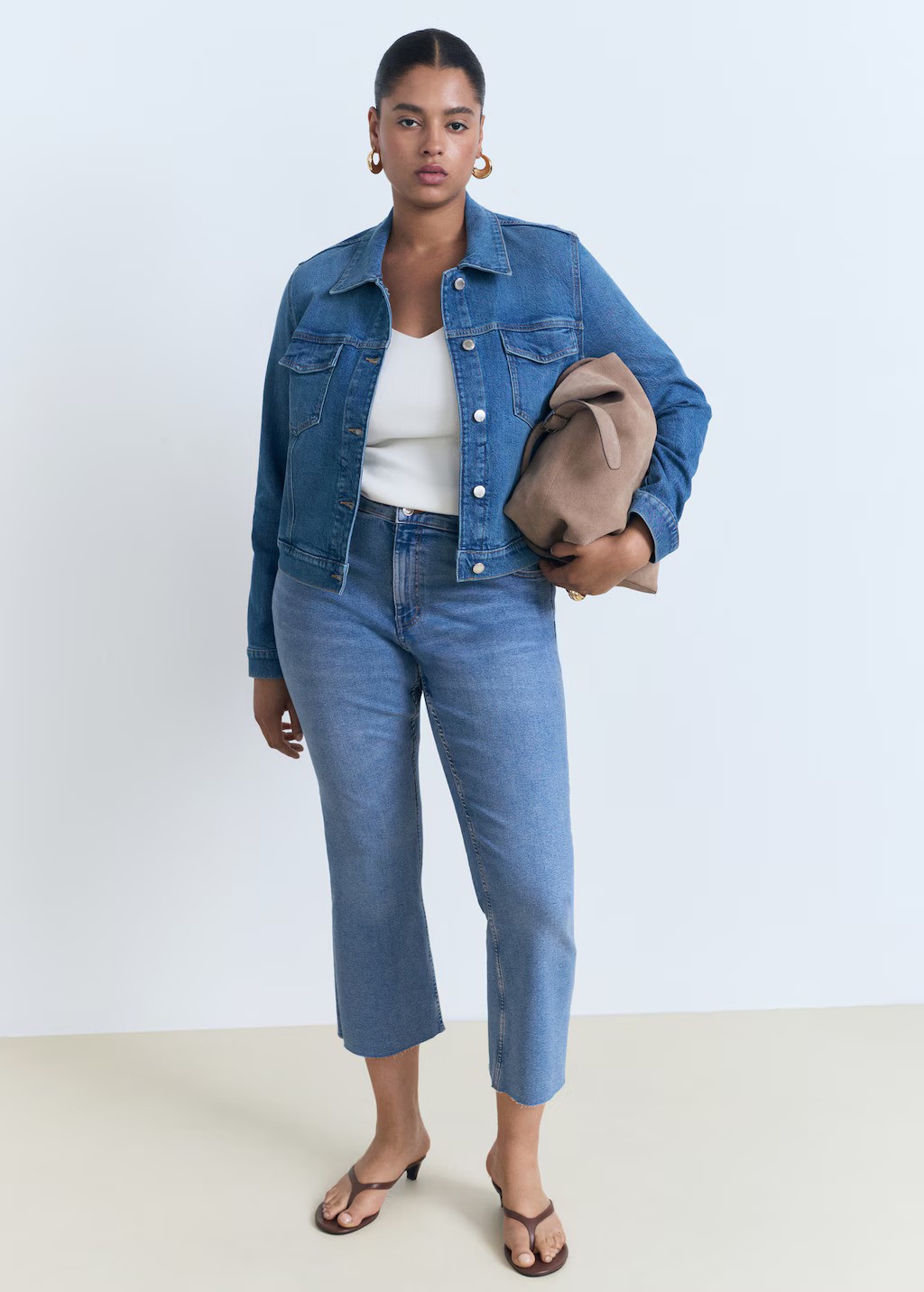MANGO, Sienna Flared Cropped Jeans 
