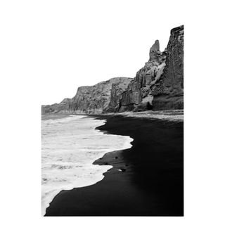 Black and white beach shore poster 