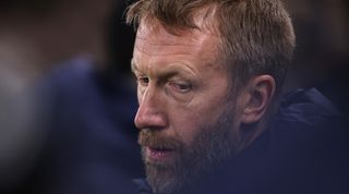 Chelsea manager Graham Potter pictured during the Blues' Premier League match against Fulham at Craven Cottage in January 2023.