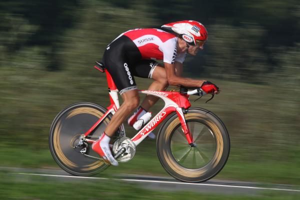 Fabian Cancellara (Switzerland) on his way to a world title.