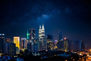 Kuala Lumpur skyline pictured at night