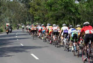 The peloton during stage 7 of the Tour of Rwanda.