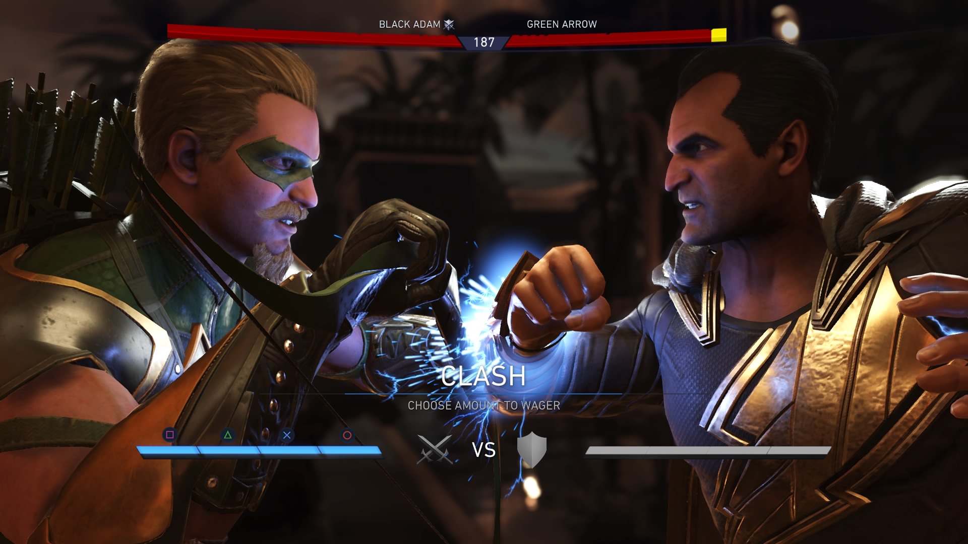 Green Arrow vs Black Adam dans Injustice 2