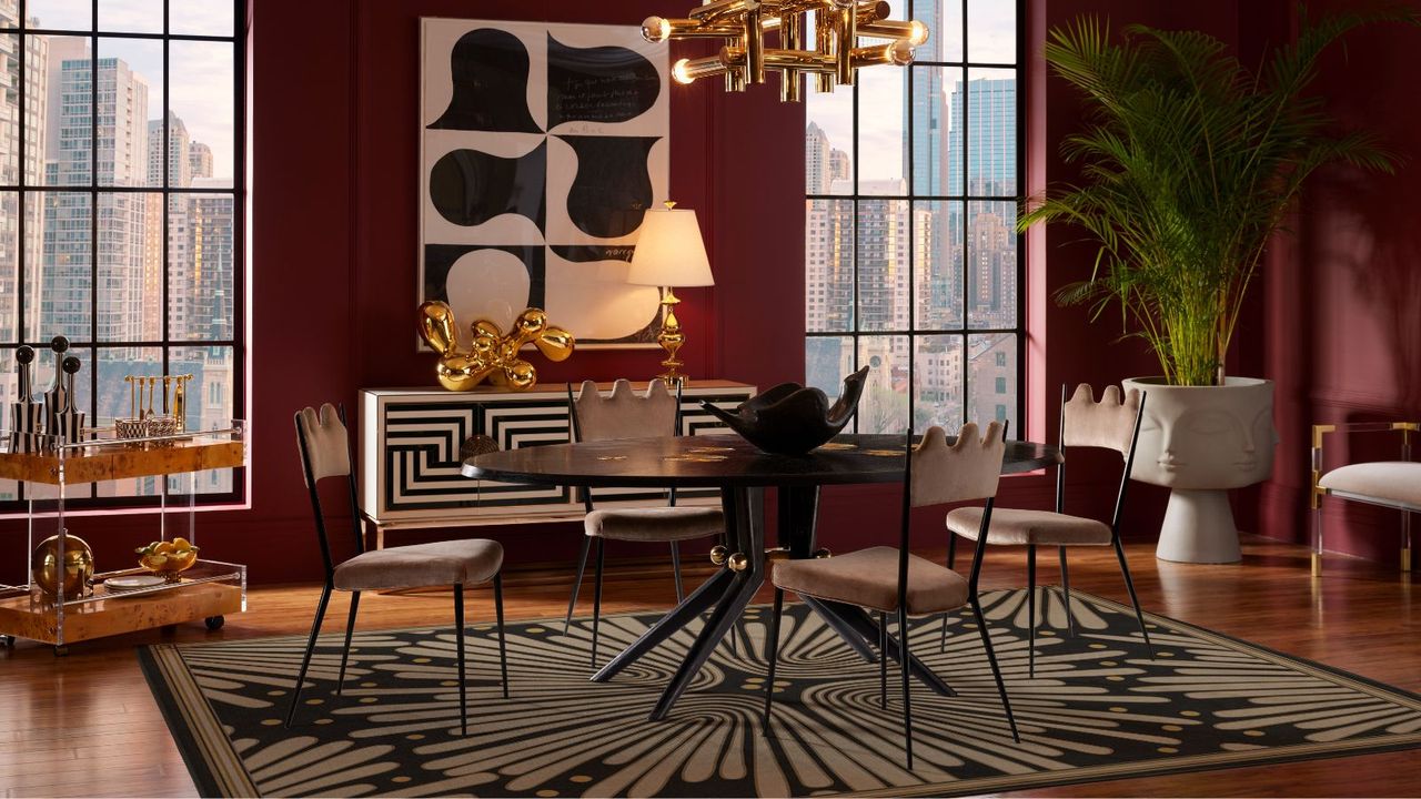 patterned dining room rug