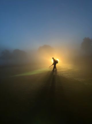 A shot of a greenkeeper at work at Bath Golf Club