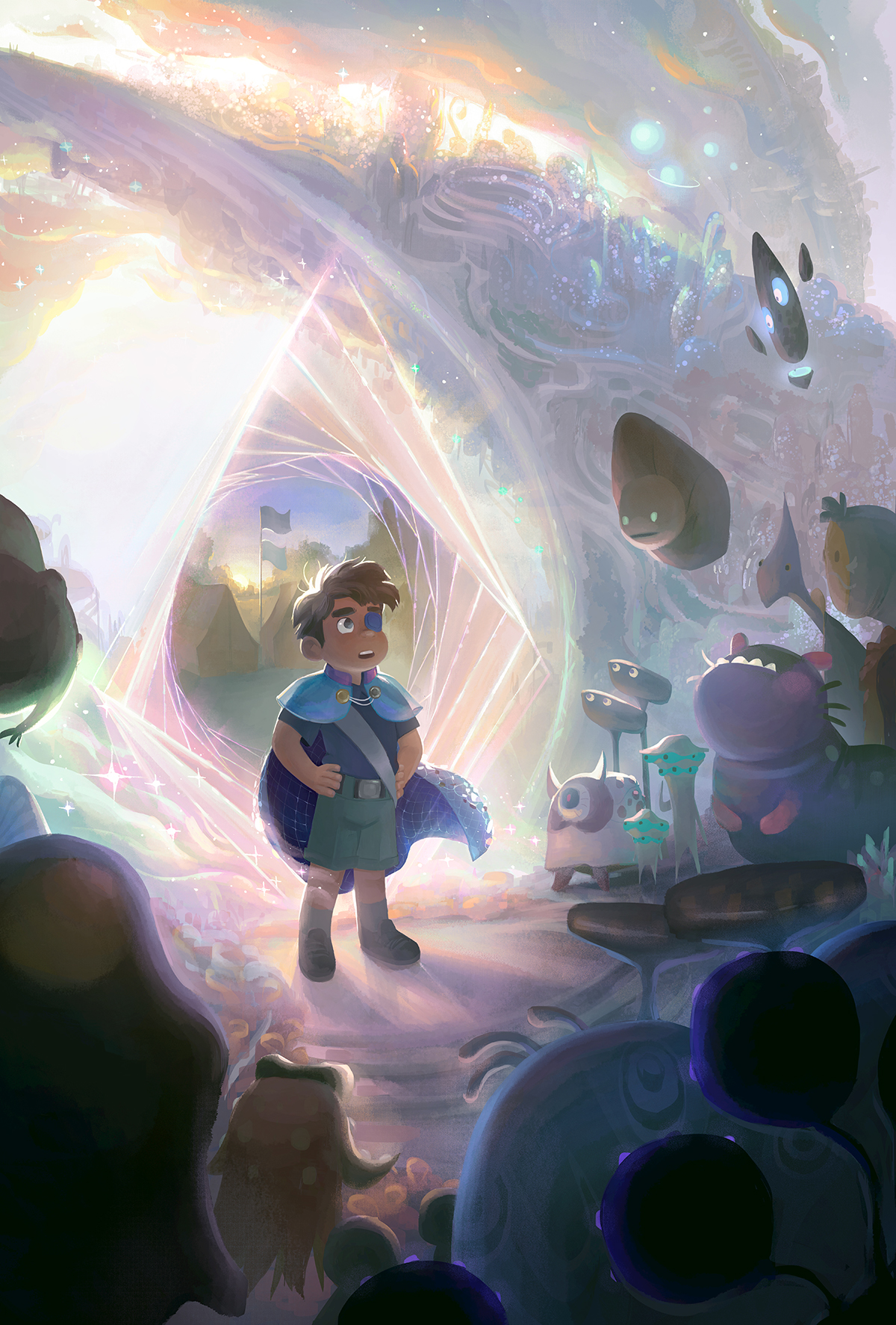 An image from Elio, with Elio (voiced by Yonas Kibreab) entering through a portal