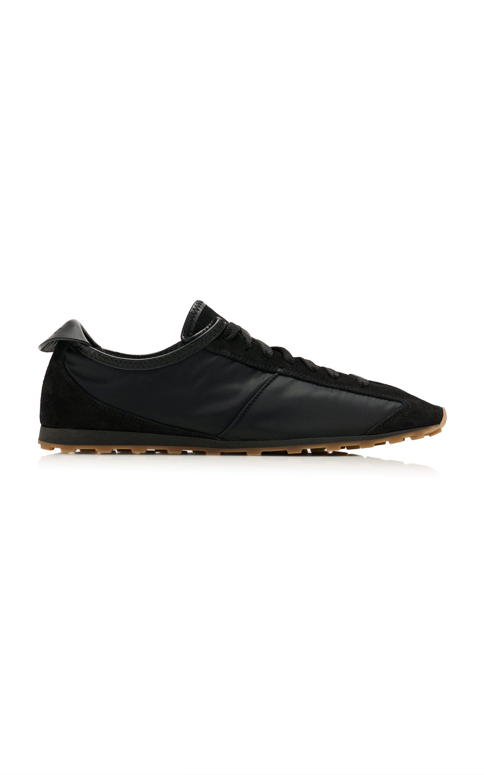 The Tennis Suede-Trimmed Sneakers