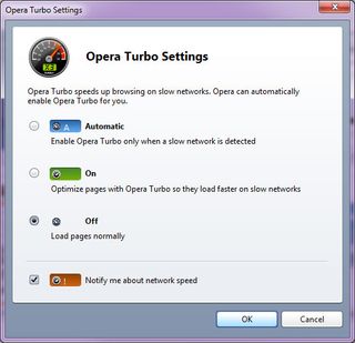Opera Turbo settings