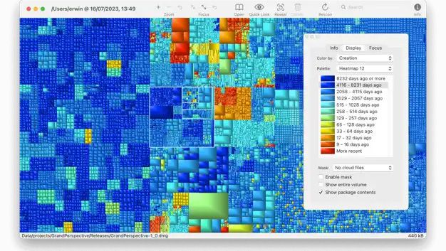 A screenshot of the visualisation of your hard drive that GrandPerspective gives you.