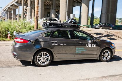 A self-driving Uber car.
