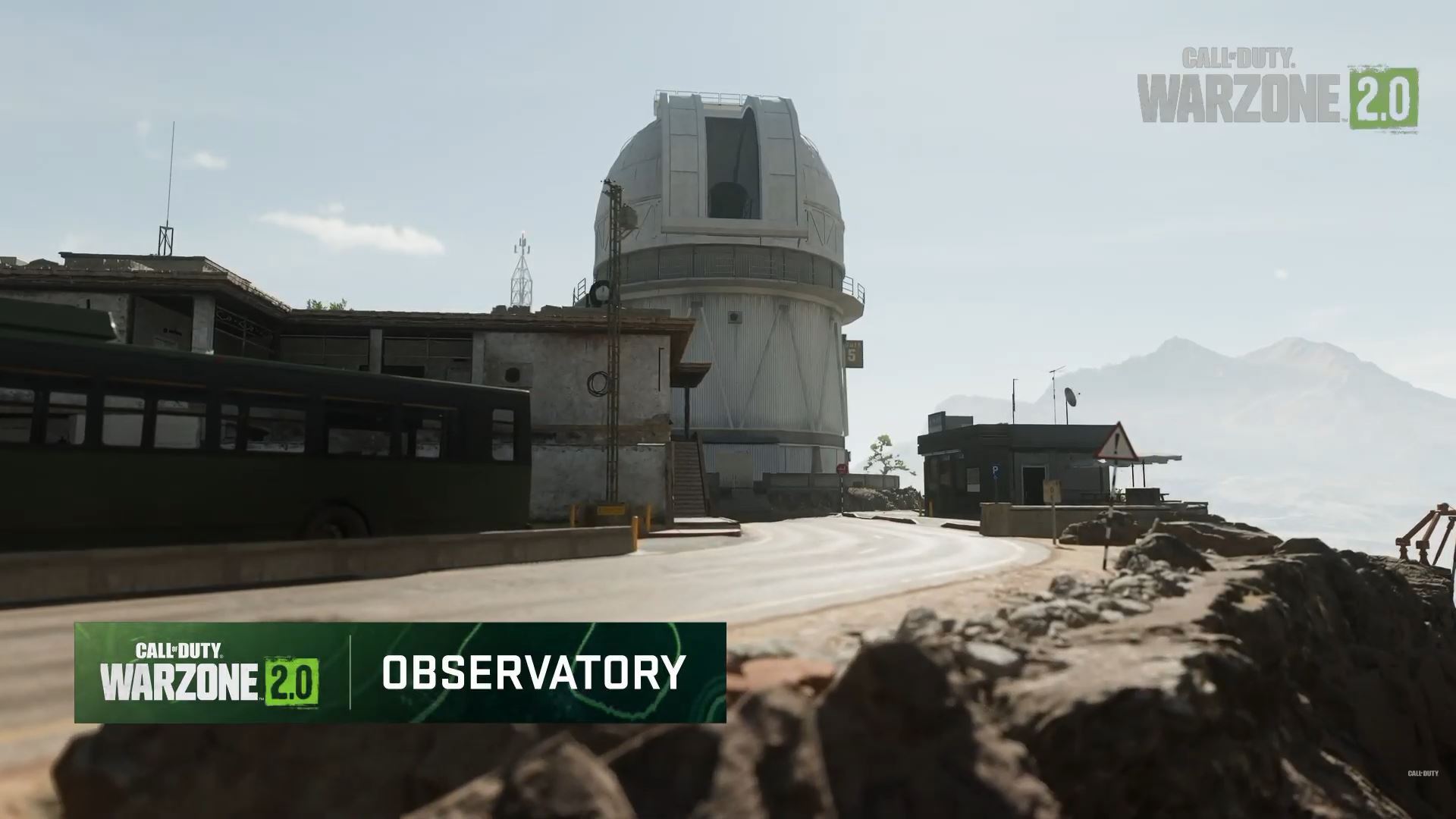 Screenshot of the outside of a desert observatory POI in Warzone 2