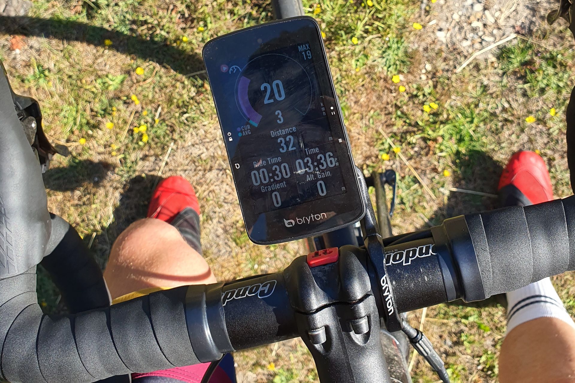 Frozen screen of Bryton computer