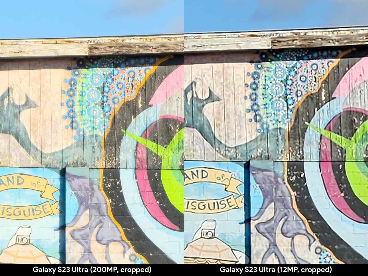 Comparing the default 12.5 MP resolution and the new 200 MP resolution photos on the Samsung Galaxy S23 Ultra